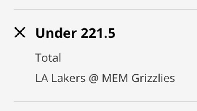Odds for the UNDER in Lakers-Grizzlies Game 5 from DraftKings as of 10:50 a.m. ET on Wednesday, April 26th.