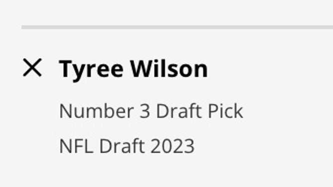 Betting odds from DraftKings Sportsbook for Texas Tech edge rusher Tyree Wilson to be taken with the 3rd pick in the 2023 NFL Draft.