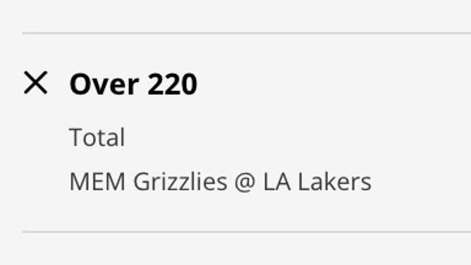 Odds for the Over in Grizzlies-Lakers Game 6 from DraftKings as of 12:35 p.m. ET on Friday, April 28th.