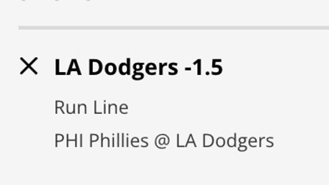 The Dodgers' run line odds vs. the Phillies on Monday, May 1st from DraftKings Sportsbook.