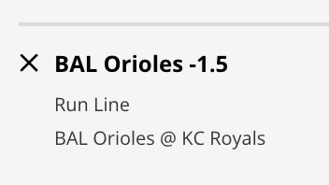 Baltimore's RL odds vs. the Royals Tuesday, May 2nd from DraftKings.