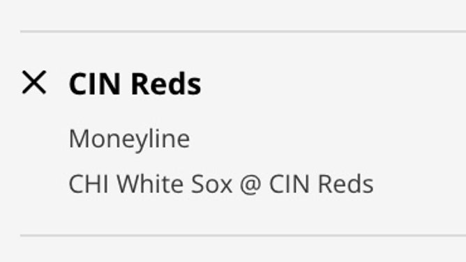 Cincinnati's moneyline odds vs. the White Sox Friday on DraftKings.