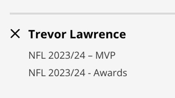 Odds for the Jacksonville Jaguars QB Trevor Lawrence to win 2023 NFL MVP from DraftKings as of Saturday, May 13th.