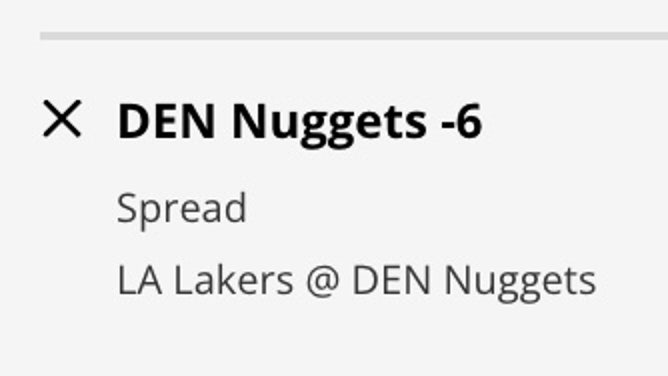 The Denver Nuggets' odds vs. the LA Lakers in Game 1 at DraftKings.