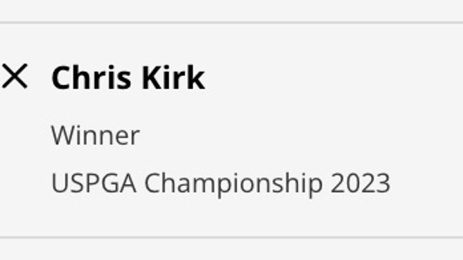 Odds for Chris Kirk to win the PGA Championship from DraftKings.