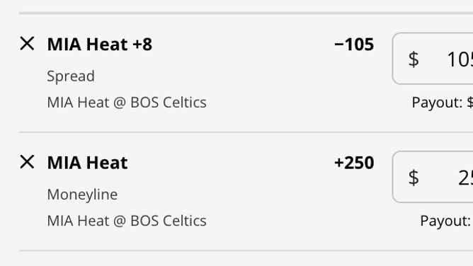 Odds for the Heat's spread and ML in Game 5 of the Eastern Conference Series vs. the Celtics from DraftKings.