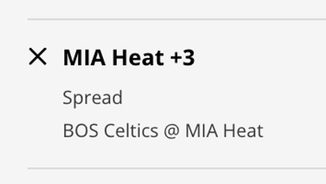 The Miami Heat's spread vs. the Boston Celtics in Game 6 of the ECF from DraftKings.