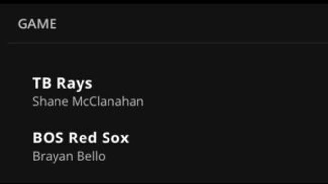 Betting odds for the Rays-Red Sox in MLB Monday from DraftKings.