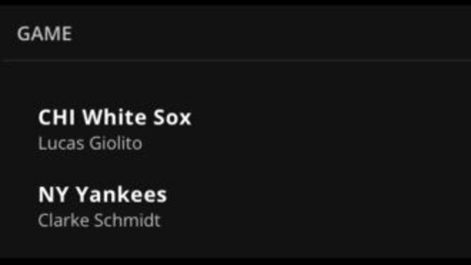 Betting odds for the White Sox vs. the Yankees in MLB Tuesday from DraftKings.