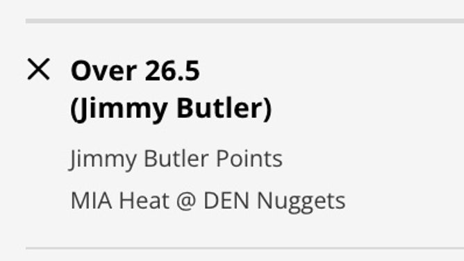 The Over for Miami Heat SF Jimmy Butler's point prop in Game 5 of the 2023 NBA Finals vs. the Denver Nuggets from DraftKings.