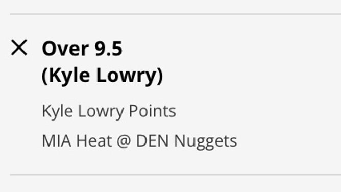 The Over for Miami Heat PG Kyle Lowry's point prop in Game 5 of the 2023 NBA Finals vs. the Denver Nuggets from DraftKings.