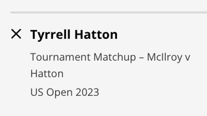 Tyrrell Hatton's odds in a head-to-head matchup vs. Rory McIlroy at the 2023 U.S. Open from DraftKings.