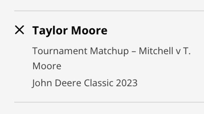 Taylor Moore's betting odds vs. Keith Mitchell at the 2023 John Deere Classic from DraftKings.