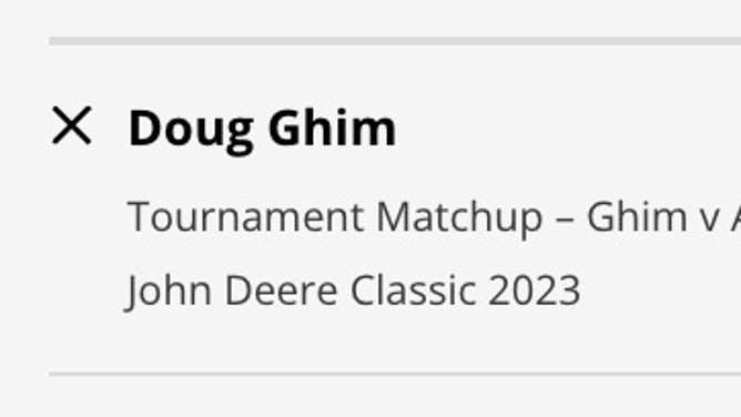 Doug Ghim's betting odds vs. Ludvig Åberg at the 2023 John Deere Classic from DraftKings.