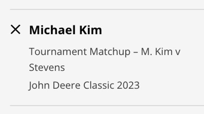 Michael Kim's odds vs. Sam Stevens at the 2023 John Deere Classic from DraftKings.