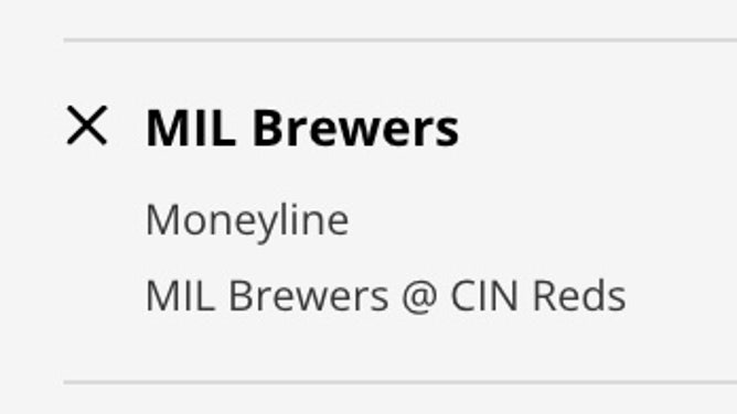 The Brewers' odds vs. the Reds in MLB Saturday from DraftKings as of 1 p.m. ET.