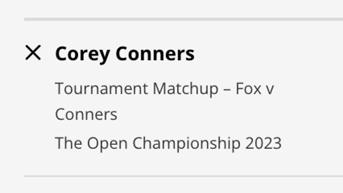 Corey Conners' odds in a tournament matchup vs. Ryan Fox at The Open Championship 2023 from DraftKings.