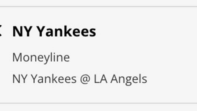 The Yankees' odds vs. the Angels from DraftKings as of 1 p.m. ET Tuesday, July 18th.