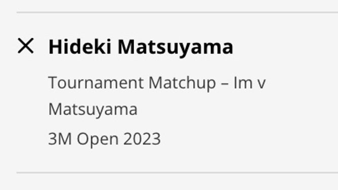 Hideki Matsuyama's odds vs. Sungjae Im for the 3M Open 2023 at TPC Twin Cities from DraftKings.