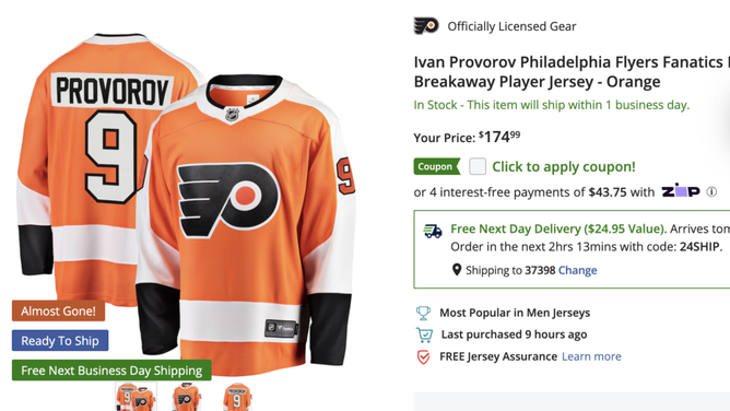 provorov jersey for sale