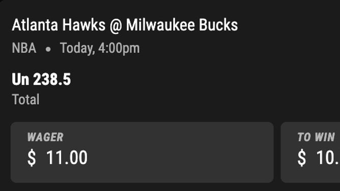 Bet 1.1 units on the UNDER 238.5 in Hawks-Bucks on NBA Sunday
