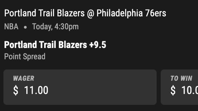 Bet 1.1 units on the Trail Blazers +9.5 (-110) at the 76ers on NBA Sunday