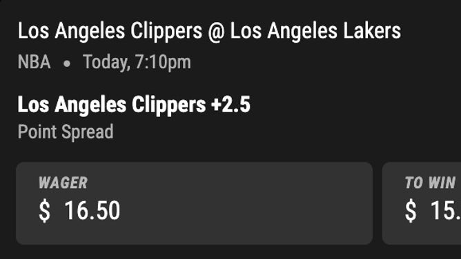 Bet 1.65u on the Clippers +2.5 (-110) at the Lakers in NBA Wednesday.