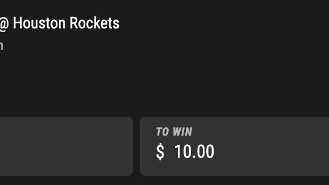 Bet slip from PointsBet for Kings-Rockets in NBA Monday.