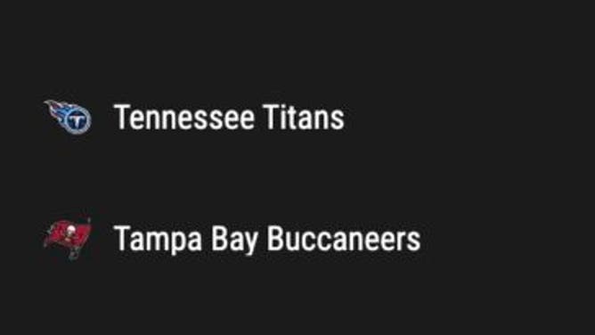 Betting odds for the Tennessee Titans at Tampa Bay Buccaneers in NFL Week 10 as of Tuesday, Nov. 7th.
