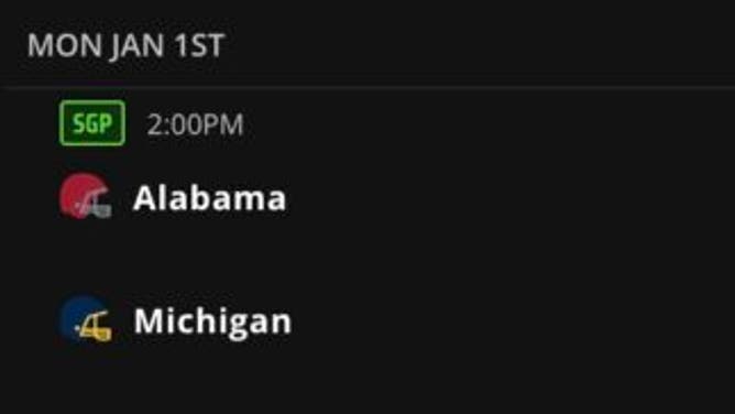 Rose Bowl 2023 College Football Playoff betting odds for Michigan-Alabama.