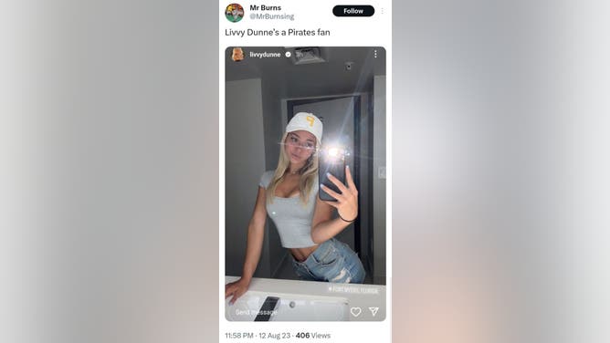 Olivia Dunne Paul Skenes Pirates Hat
