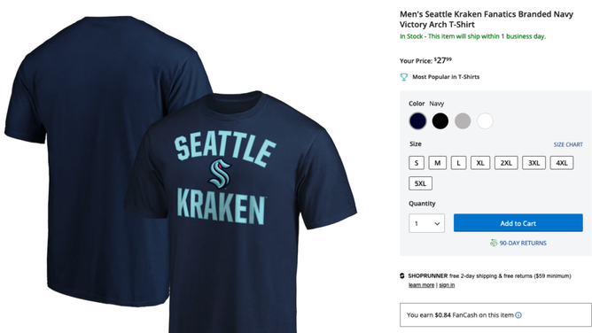 Seattle Kraken shirts Shawn Kemp