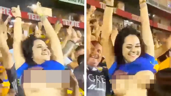 Mexican Soccer Fan Flashes Stadium After Team Scores Game Winning Goal