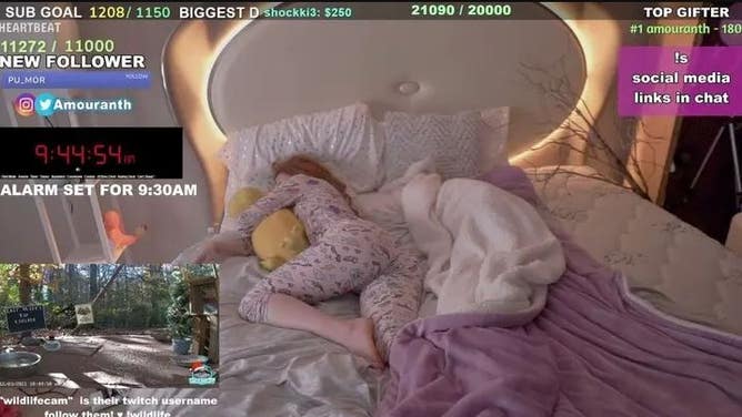 Twitch Streamer and OnlyFans model Amouranth Sleep Stream