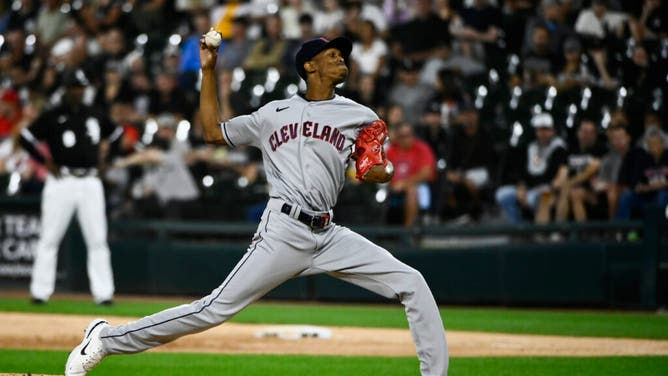 Guardians starting pitcher Triston McKenzie delivers vs. the Chicago White Sox at Guaranteed Rate Field.