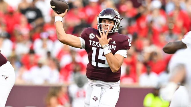 Texas A&M Aggies QB Conner Weigman vs. the New Mexico Lobos at Kyle Field in College Station, Texas.