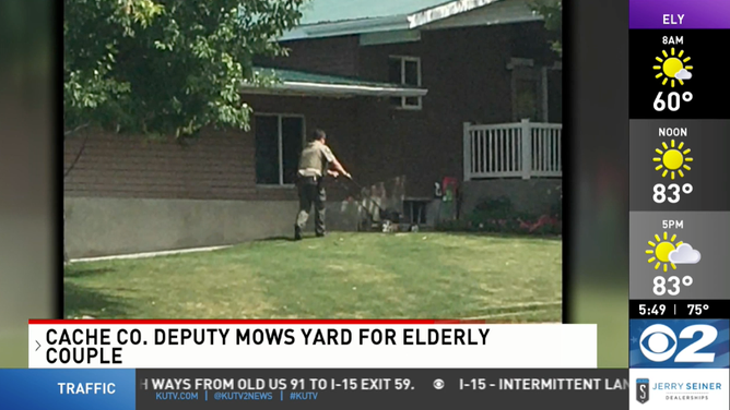 Utah deputy mows elderly couple yard