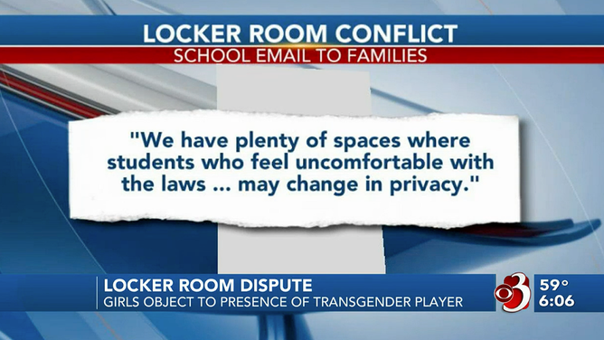 An email was sent to parents of Randolph volleyball players explaining the school's new locker room policy after drama erupted over biological females changing with a transgender biological male teammate