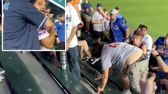 Wrigley Field Cubs fan fight bleachers video