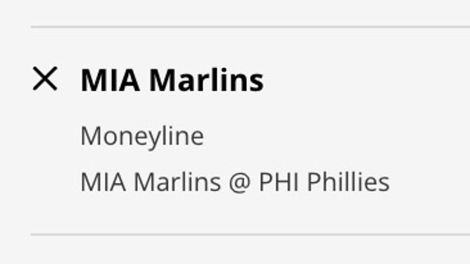 The Miami Marlins' odds at the Philadelphia Phillies from DraftKings Sportsbook as of Tuesday, April 11th at 10:30 a.m. ET.