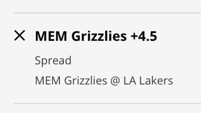 The Grizzlies' Game 4 odds at the LA Lakers from DraftKings Sportsbook.