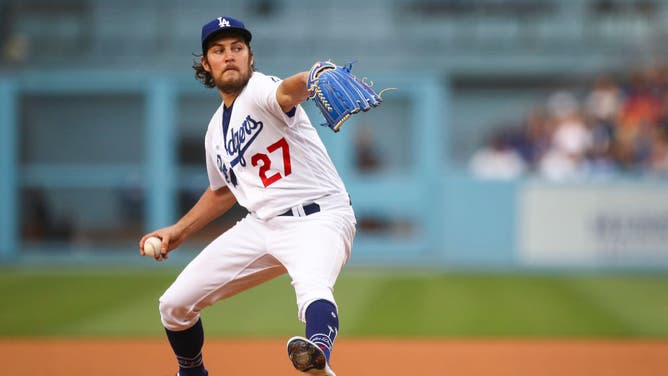 Trevor Bauer last pitched in MLB for the Los Angeles Dodgers against the San Francisco Giants at Dodger Stadium on June 28, 2021 in Los Angeles, California.