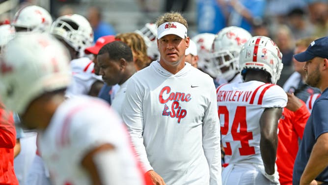 Ole Miss head coach Lane Kiffin on the sideline. Kiffin has also been linked to the Auburn opening.