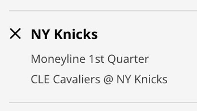 The Knicks' 1st-quarter moneyline odds for Game 3 vs. the Cavaliers on Friday from DraftKings.