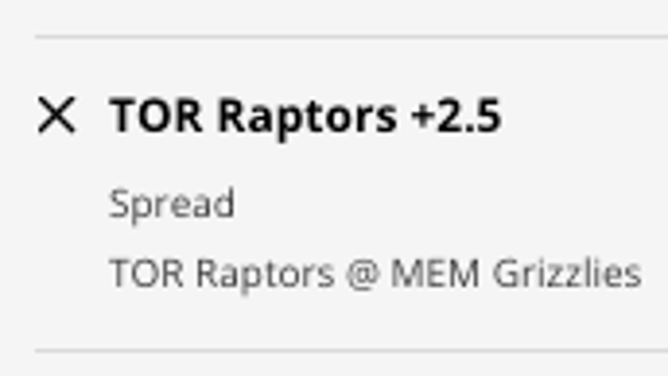 The Toronto Raptors' odds at the Memphis Grizzlies for Sunday, Feb. 5th at noon ET.