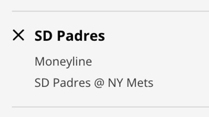 The San Diego Padres' odds at the New York Mets from DraftKings Sportsbook as of Tuesday, April 11th at 10:30 a.m. ET.