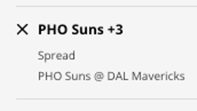 The Phoenix Suns' odds at the Dallas Mavericks from DraftKings Sportsbook as of Monday, December 5th at 1:45 p.m. ET.