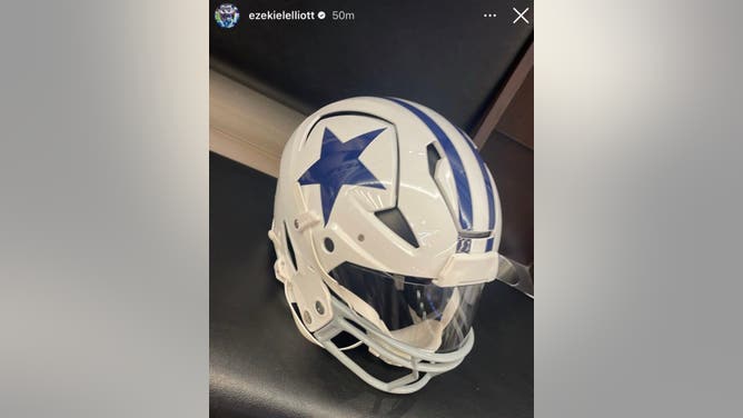 Ezekiel Elliott posts his Thanksgiving Day Dallas Cowboys helmet on his Instagram @EzekielElliott