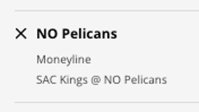 The New Orleans Pelicans' odds vs. the Sacramento Kings from DraftKings Sportsbook as of Sunday, Feb. 5th at 12:50 p.m. ET.
