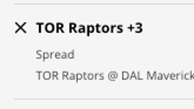 The Toronto Raptors' odds at the Dallas Mavericks from DraftKings Sportsbook as of Friday, November 4th at 11:37 a.m. ET.